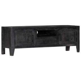 TV Cabinet Black 46.5"x11.8"x15.7" Solid Mango Wood