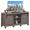 TV Stand Sliding Barn Door Entertainment Center for TV's up to 55'' with Storage