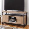 Wooden Rectangular Media Console for TVs up to 55" Natural Oak