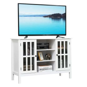 TV Stand Entertainment Media Center Console for White TV up to 50"