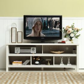 58&quot; Wood TV Stand Console - White Wash