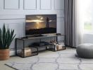 Idella TV Stand in Rustic Oak &amp; Black Finish LV00888