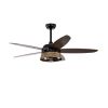 52''  Indoor Ceiling Fan with Remote;  Indoor Wood Ceiling Fan with 5 Blades for Patio Living Room;  AC Motor;  Industrial style;  Matte Black