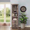 Modern Farmhouse 72" Tower Bookcase;  Rustic Gray