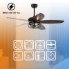 52' Ceiling Fans with Lights Remote Control; Ceiling Fan with 5 Blade for Living Room