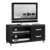 Modern TV Stand with Storage for TVs Up To 40&quot;; Black