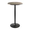 Cora Pub Table, Bar Height, Round, Faux Marble Top, Black Base