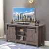 TV Stand Sliding Barn Door Entertainment Center for TV's up to 55'' with Storage