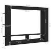 TV Cabinet Black 59.8"x8.7"x44.5" Chipboard