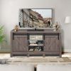 TV Stand Sliding Barn Door Entertainment Center for TV's up to 55'' with Storage