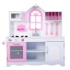 Kids Wood Kitchen Toy Cooking Pretend Play Set Toddler Wooden Playset