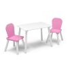 Children 4-Piece Toddler Playroom Set â€“ Includes Play Table and Toy Organizer; Pink/White