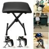 (Do Not Sell on Amazon) Black Adjustable Piano Keyboard Bench Leather Padded Seat Folding Stool Chair