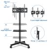 Modern Rolling TV Stand Mobile TV Cart for 23 to 55 inch Flat TVs; Black