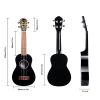 Soprano Ukulele 21 in Mini Kids Guitar Hawaiian ukelele music Instrument Kit ukalalee for Beginner Adults Kids Starter(Black)