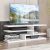 3-Tier TV Stand Entertainment Center Media Console for TVs up to 55"; Glossy White Finish with 8mm Acrylic Sides