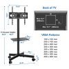 Modern Rolling TV Stand Mobile TV Cart for 23 to 55 inch Flat TVs; Black