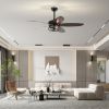 52' Ceiling Fans with Lights Remote Control; Ceiling Fan with 5 Blade for Living Room