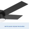 44 Inch Intergrated LED Ceiling Fan with Black ABS Blades;  Energy Saving and Quiet Operation