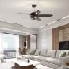 52' Ceiling Fans with Lights Remote Control; Ceiling Fan with 5 Blade for Living Room