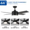 44 Inch Intergrated LED Ceiling Fan with Black ABS Blades;  Energy Saving and Quiet Operation