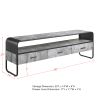 Raziela TV Stand; Concrete Gray &amp; Black Finish LV01142