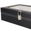 12 Slot Leather Watch Box Display Case Jewelry Organizer for Men & Women