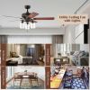 52 Inch Ceiling Fan Light with Pull Chain and 5 Bronze Finished Reversible Blades