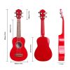 Soprano Ukulele 21 inch Mahogany Mini Kids Guitar Hawaiian ukelele Instrument Kit Wood ukalalee for Beginner Adults Kids Starter(Red)