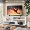 3-Tier TV Stand Entertainment Center Media Console for TVs up to 55"; Glossy White Finish with 8mm Acrylic Sides