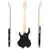 (Do Not Sell on Amazon)Glarry Burning Fire Electric Bass Guitar Full Size 4 String Bag Strap Paddle Cable Wrench Tool Sunset Color