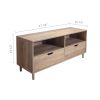 Rustic Oak TV Stand with 2 Drawer and Open Shelves;  Entertainment Center;  TV Console Table for Living Room;  Bedroom