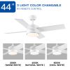 44 Inch Low Profile Indoor Ceiling Fan with LED Light and Remote Control;  Metal;  Fresh White;  4Blades