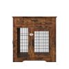 Furniture Style Dog Crate End Table with Drawer;  Pet Kennels with Double Doors;  Dog House Indoor Use; Rustic brown.