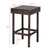 Bar Stool-Table and Chair Set of 5 Brown Gradient