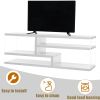 3-Tier TV Stand Entertainment Center Media Console for TVs up to 55"; Glossy White Finish with 8mm Acrylic Sides