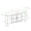 Glass Door Corner TV Stand for TVs up to 55"; Grey Wash