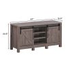 TV Stand Sliding Barn Door Entertainment Center for TV's up to 55'' with Storage