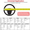 Steering Wheel Cover 14.5in-15in Diameter Universal Fiber Leather Car Steering Wheel Protector