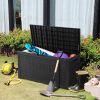 Weatherproof Deck Box Patio Garden Pool Storage Organizer Large Outdoor Container; Black