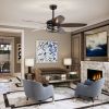 52' Ceiling Fans with Lights Remote Control; Ceiling Fan with 5 Blade for Living Room