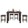 Bar Stool-Table and Chair Set of 5 Brown Gradient