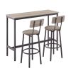 Pub Table and Chairs Set of 2; 3 Pcs Dining Table Set for for Pub; Home; Restaurant; Pub Tables Bar Height for Small Space