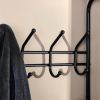 Clothes Rack Heavy Duty Metal Garment Rack Small Clothing Rack with Bottom Shelves for Bedroom, Walnut & Black