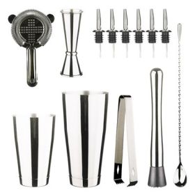 Wholesale Spot Stainless Steel Cocktail Blending Set Boston Blender Set Bar Supplies Bar Tools (colour: Boston Blending 13 Piece Set - Silver)