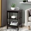 Set of 2 Multifunctional 3-Tier Nightstand Sofa Side Table with Reinforced Bars and Stable Structure