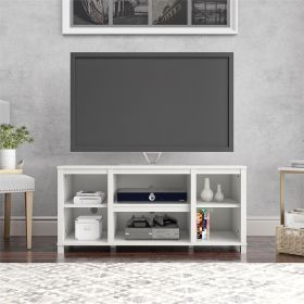 TV cabinet with storage; suitable for 50 inch TV. (Color: White, Material: Wood)