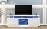 Modern TV Stand for TVs up to 65inches with LED lights, 16 Colors, for Livingroom, Bedroom