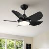 30 In Intergrated LED Ceiling Fan Lighting with Matte Black/ White   ABS Blade