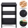 Set of 2 Multifunctional 3-Tier Nightstand Sofa Side Table with Reinforced Bars and Stable Structure